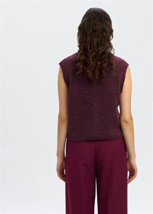 Lulu sl strik vest Fig/Black Core Selected Femme 